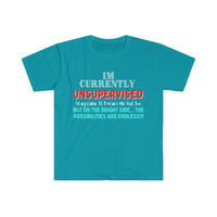 I'm Currently Unsupervised Sarcastic Unisex Graphic Tees! Ultra Soft! Multiple Colors Available! FreckledFoxCompany