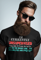I'm Currently Unsupervised Sarcastic Unisex Graphic Tees! Ultra Soft! Multiple Colors Available! FreckledFoxCompany