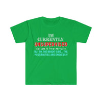 I'm Currently Unsupervised Sarcastic Unisex Graphic Tees! Ultra Soft! Multiple Colors Available! FreckledFoxCompany