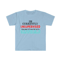 I'm Currently Unsupervised Sarcastic Unisex Graphic Tees! Ultra Soft! Multiple Colors Available! FreckledFoxCompany