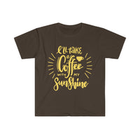 I will Take A Coffee With My Sunshine Graphic Tees! Ultra Soft! Multiple Colors! FreckledFoxCompany
