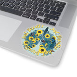 Just Breathe Yellow and Blue Botanical Lung Vinyl Sticker! Multiple Sizes! FreckledFoxCompany