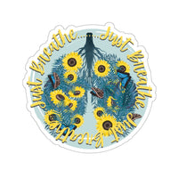 Just Breathe Yellow and Blue Botanical Lung Vinyl Sticker! Multiple Sizes! FreckledFoxCompany