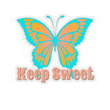 Keep Sweet Aqua and peach Butterfly Vinyl Sticker! FreckledFoxCompany