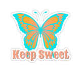 Keep Sweet Aqua and peach Butterfly Vinyl Sticker! FreckledFoxCompany