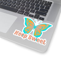 Keep Sweet Aqua and peach Butterfly Vinyl Sticker! FreckledFoxCompany