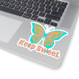 Keep Sweet Aqua and peach Butterfly Vinyl Sticker! FreckledFoxCompany