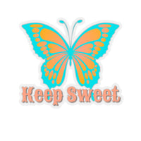 Keep Sweet Aqua and peach Butterfly Vinyl Sticker! FreckledFoxCompany