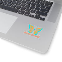 Keep Sweet Aqua and peach Butterfly Vinyl Sticker! FreckledFoxCompany