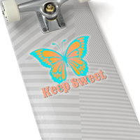 Keep Sweet Aqua and peach Butterfly Vinyl Sticker! FreckledFoxCompany