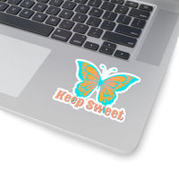 Keep Sweet Aqua and peach Butterfly Vinyl Sticker! FreckledFoxCompany