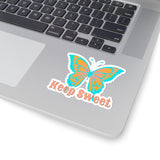 Keep Sweet Aqua and peach Butterfly Vinyl Sticker! FreckledFoxCompany