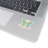 Keep Sweet Aqua and peach Butterfly Vinyl Sticker! FreckledFoxCompany