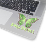 Keep Sweet Butterfly Ombre Green Vinyl Sticker! FreckledFoxCompany