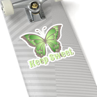 Keep Sweet Butterfly Ombre Green Vinyl Sticker! FreckledFoxCompany