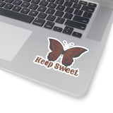 Keep Sweet Mauve Brown Butterfly Vinyl Sticker! FreckledFoxCompany