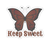 Keep Sweet Mauve Brown Butterfly Vinyl Sticker! FreckledFoxCompany