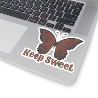 Keep Sweet Mauve Brown Butterfly Vinyl Sticker! FreckledFoxCompany