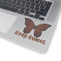 Keep Sweet Mauve Brown Butterfly Vinyl Sticker! FreckledFoxCompany