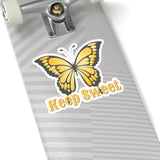 Keep Sweet Yellow Butterfly Vinyl Sticker! FreckledFoxCompany