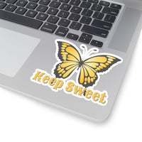 Keep Sweet Yellow Butterfly Vinyl Sticker! FreckledFoxCompany