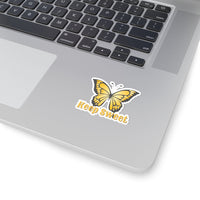 Keep Sweet Yellow Butterfly Vinyl Sticker! FreckledFoxCompany