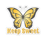 Keep Sweet Yellow Butterfly Vinyl Sticker! FreckledFoxCompany