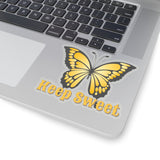 Keep Sweet Yellow Butterfly Vinyl Sticker! FreckledFoxCompany