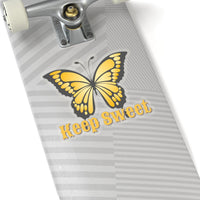 Keep Sweet Yellow Butterfly Vinyl Sticker! FreckledFoxCompany