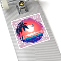 Lavender Purple Sunset Beach Vinyl Sticker! FreckledFoxCompany