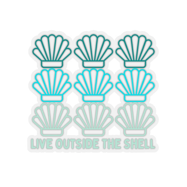 Live Outside The Shell Blue Ombre Vinyl Sticker! FreckledFoxCompany
