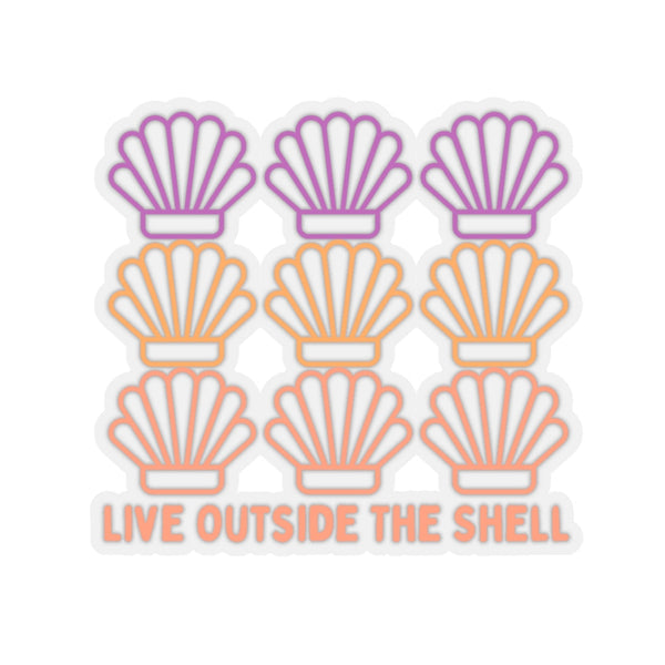Live outside the shell ombre pastel vinyl sticker! FreckledFoxCompany