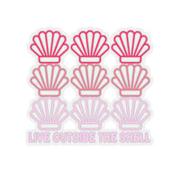 Live outside the shell ombre pink vinyl sticker! FreckledFoxCompany