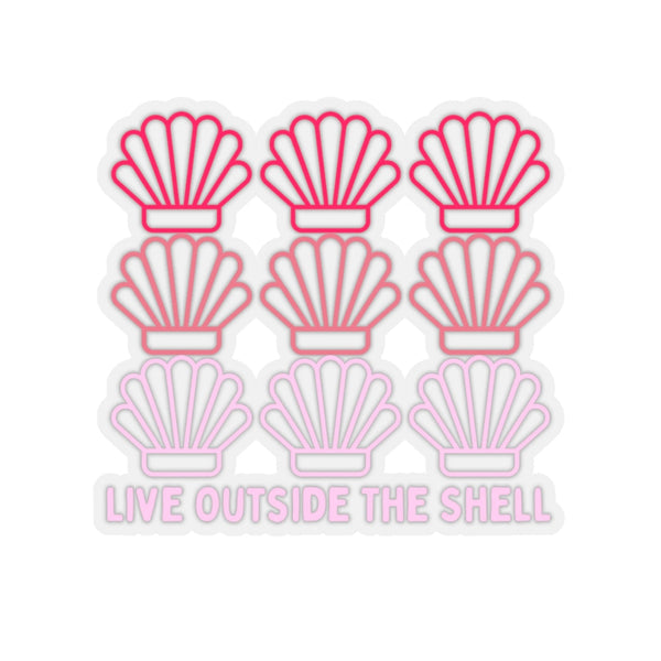 Live outside the shell ombre pink vinyl sticker! FreckledFoxCompany