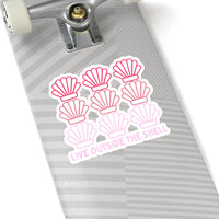 Live outside the shell ombre pink vinyl sticker! FreckledFoxCompany