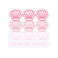 Live outside the shell ombre pink vinyl sticker! FreckledFoxCompany