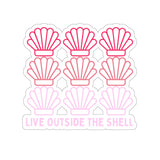 Live outside the shell ombre pink vinyl sticker! FreckledFoxCompany