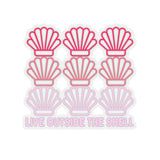 Live outside the shell ombre pink vinyl sticker! FreckledFoxCompany