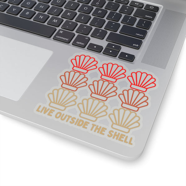 Live outside the shell red and crème vinyl sticker! FreckledFoxCompany