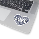 Love Grey Scribble Heart Vinyl Sticker! FreckledFoxCompany