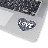 Love Grey Scribble Heart Vinyl Sticker! FreckledFoxCompany