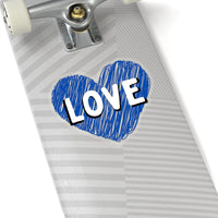 Love Navy Blue Scribble Heart Vinyl Sticker! FreckledFoxCompany