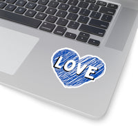 Love Navy Blue Scribble Heart Vinyl Sticker! FreckledFoxCompany