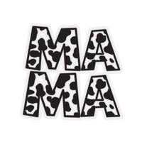 MaMa Cow Print Stickers! transparent, white, 4 sizes, cut to edge! FreckledFoxCompany