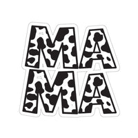 MaMa Cow Print Stickers! transparent, white, 4 sizes, cut to edge! FreckledFoxCompany