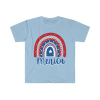 'Merica Red USA Rainbow Graphic Tees! Independence Day! FreckledFoxCompany