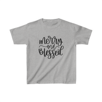 Merry and Blessed Kids Heavy Cotton Unisex Graphic Tees! Foxy Kids! Winter Vibes! FreckledFoxCompany