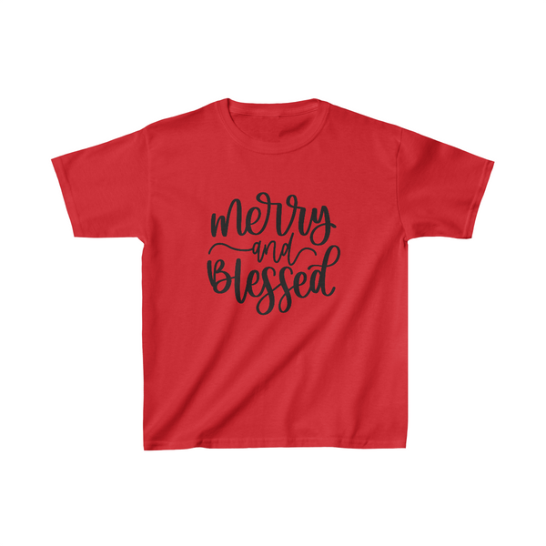 Merry and Blessed Kids Heavy Cotton Unisex Graphic Tees! Foxy Kids! Winter Vibes! FreckledFoxCompany