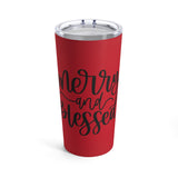 Merry and Blessed Red Tumbler 20oz! Winter Vibes! FreckledFoxCompany