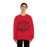 Merry and Blessed Unisex Crewneck Sweatshirt! Winter Vibes! FreckledFoxCompany